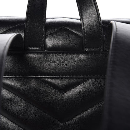 Saint Laurent Calfskin Y Quilted Monogram Small Loulou Backpack Black 9 of 10
