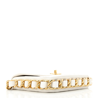 Chanel Calfskin Quilted Small Framing Chain Bag White 4 of 12