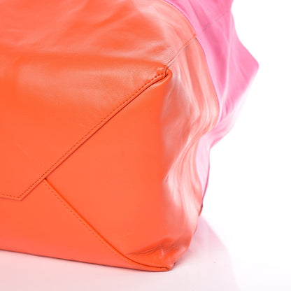 Celine Lambskin Horizontal Bi-Color Cabas Fluo Pink Fluo Orange 10 of 10