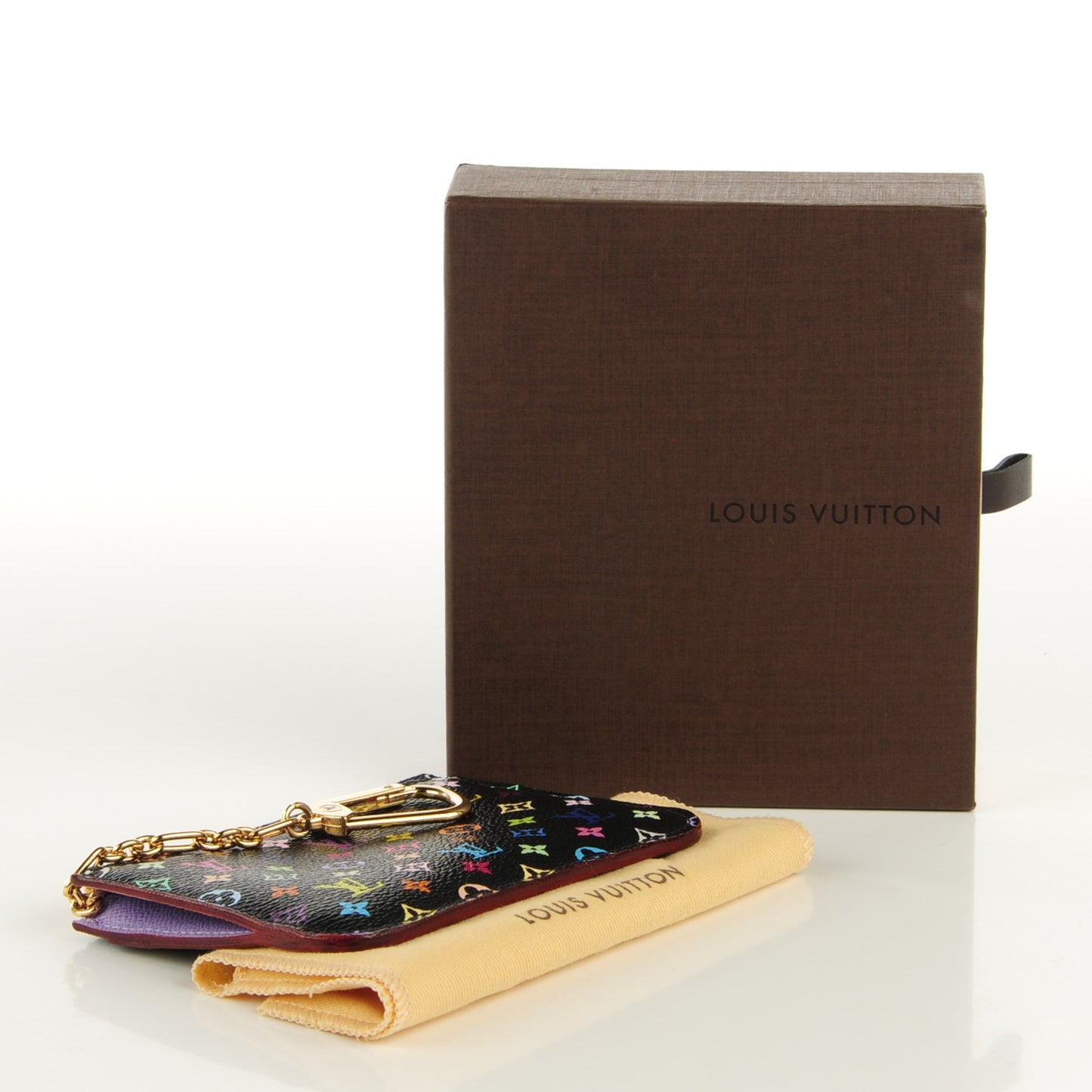 Monogram Multicolor Key Pouch Black Violet