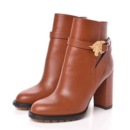 Valentino Garavani Calfskin Unicorn Buckle Ankle Booties 36 Cognac 3 of 8