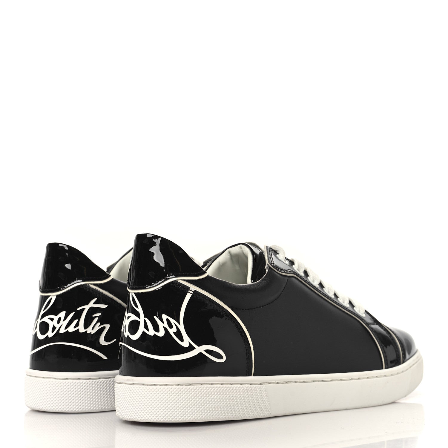 Christian Louboutin Patent Calfskin Funnyto Low Top Sneaker 38.5 Black 5 of 9