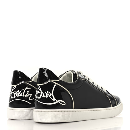 Christian Louboutin Patent Calfskin Funnyto Low Top Sneaker 38.5 Black 5 of 9