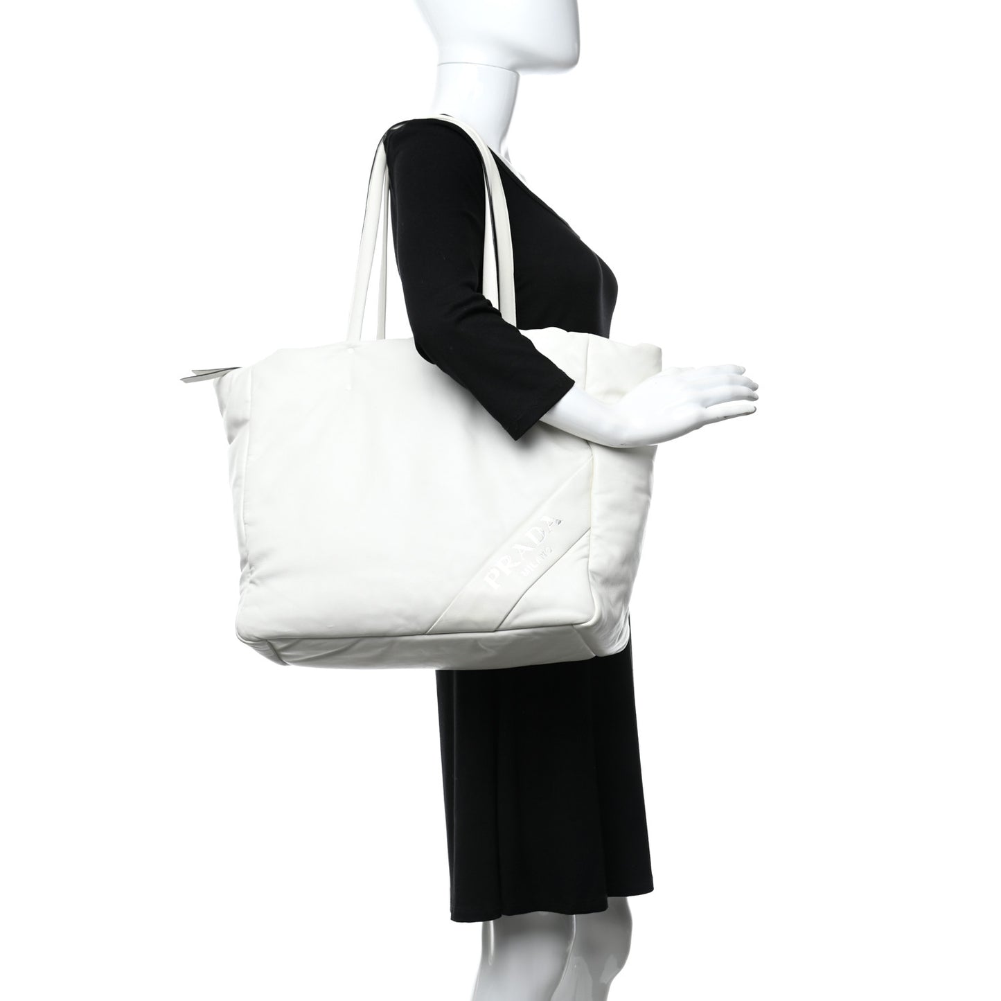 Nappa Soft Large Shopper Tote Bianco Cobalto