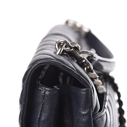 Saint Laurent Sheepskin Matelasse Chevron Monogram Large College Satchel Deep Marine 19 of 19