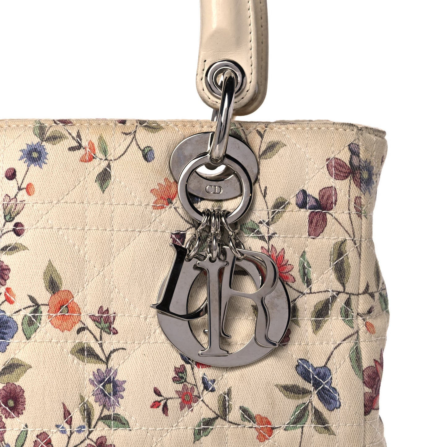 Canvas Nagoya Floral Medium Lady Dior White Multicolor