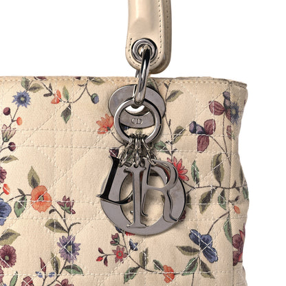 Christian Dior Canvas Nagoya Floral Medium Lady Dior White Multicolor 7 of 11
