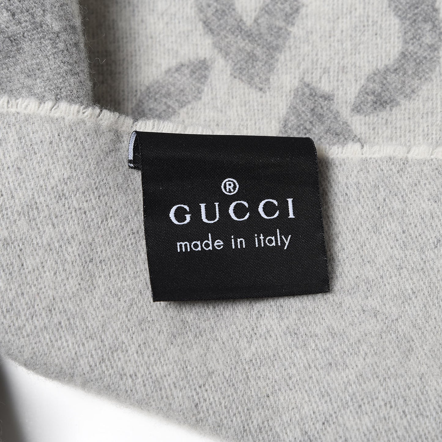 Wool Cashmere GG Monogram Blanket Grey