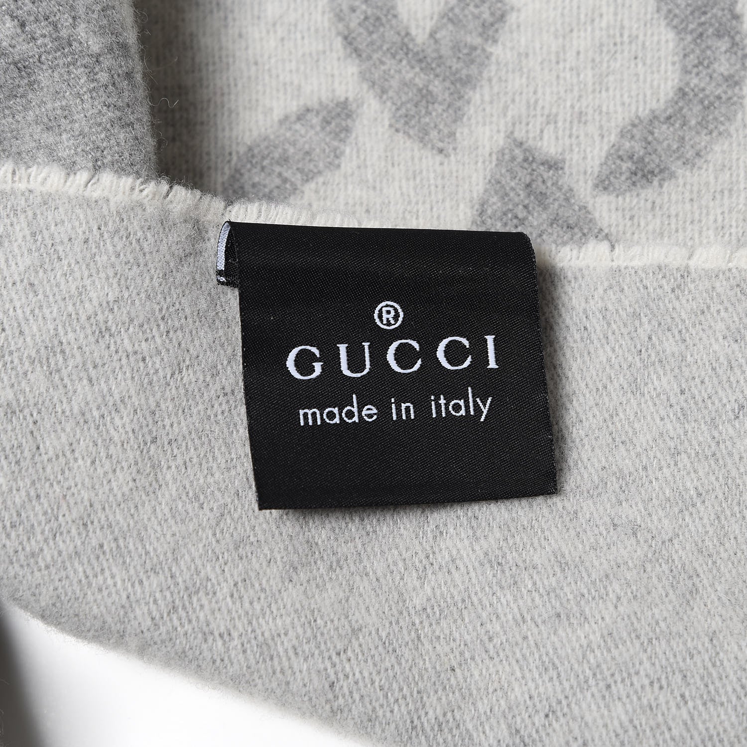 Gucci Wool Cashmere GG Monogram Blanket Grey 4 of 4