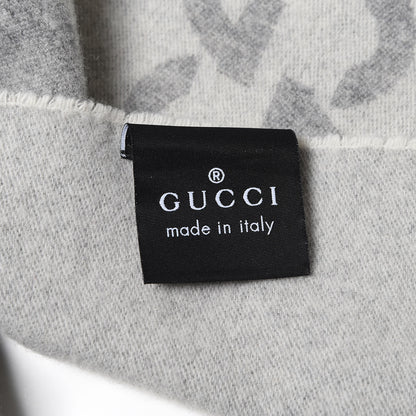 Gucci Wool Cashmere GG Monogram Blanket Grey 4 of 4