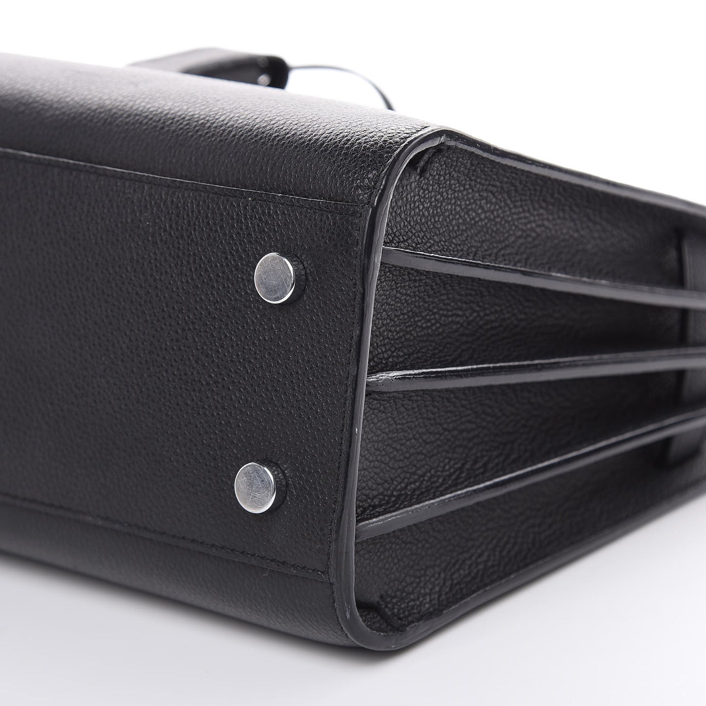 Grained Calfskin Baby Sac De Jour Black
