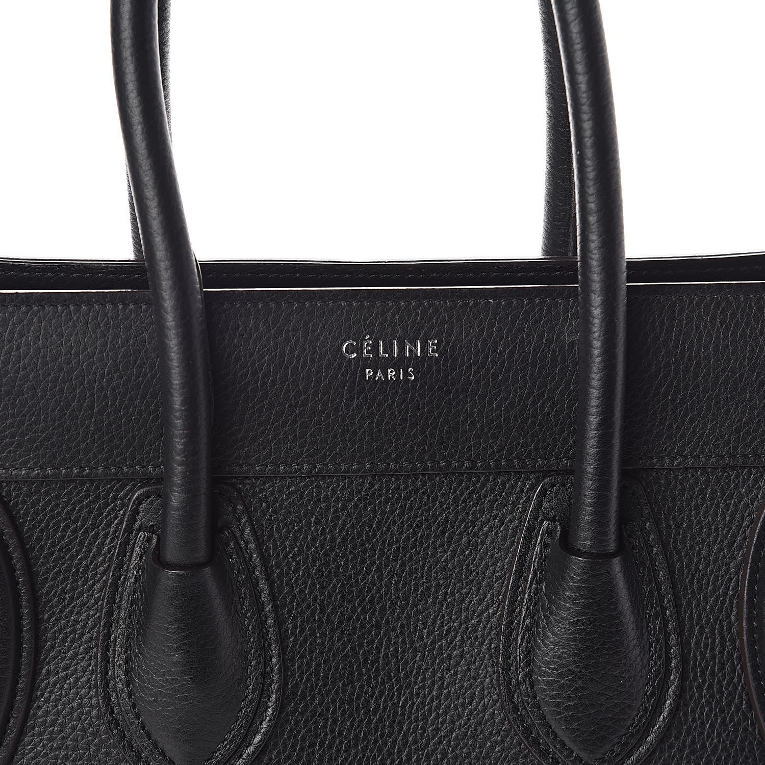 Celine Drummed Calfskin Micro Luggage Black 7 of 9