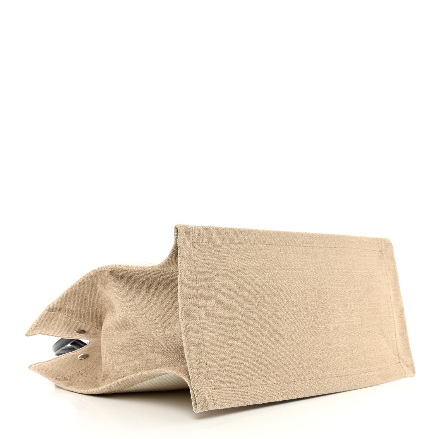 Saint Laurent Linen Calfskin Small Rive Gauche Tote Greggio Natural 4 of 9