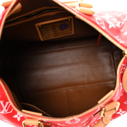 Louis Vuitton Calfskin Monogram Speedy P9 Bandouliere 40 Red 4 of 8