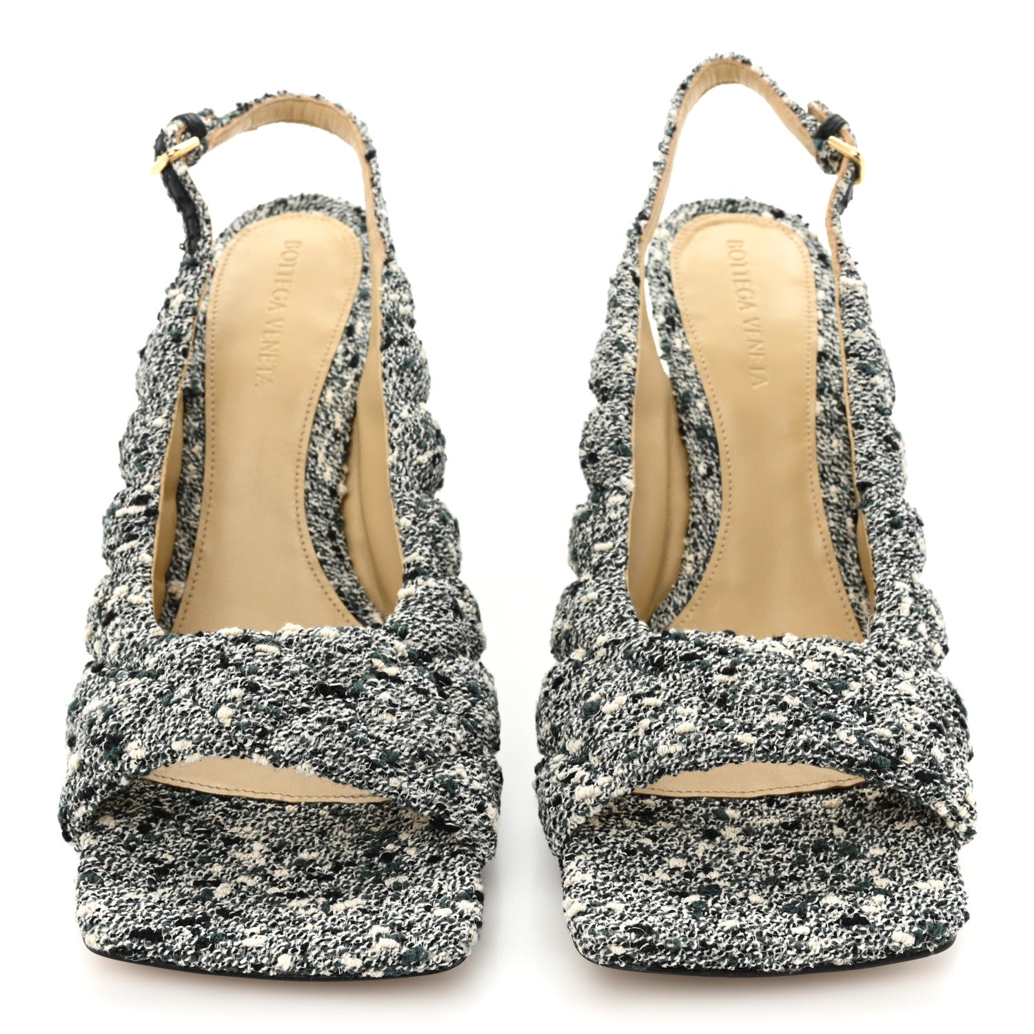 Bottega Veneta Terrazzo Boucle Slingbacks 40 Green Marble 2 of 8