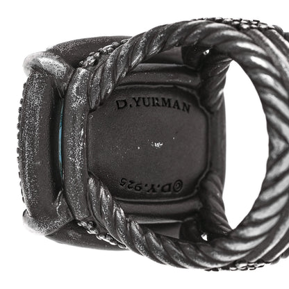 David Yurman Darkened Sterling Silver Diamond Blue Topaz 20mm Chatelaine Ring 52 6 5 of 5