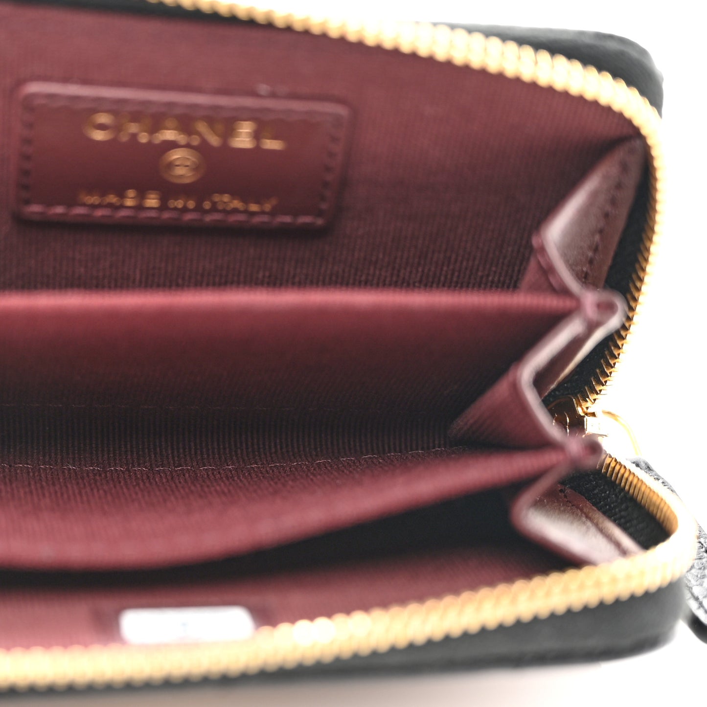 Caviar Quilted Zip Coin Purse Black