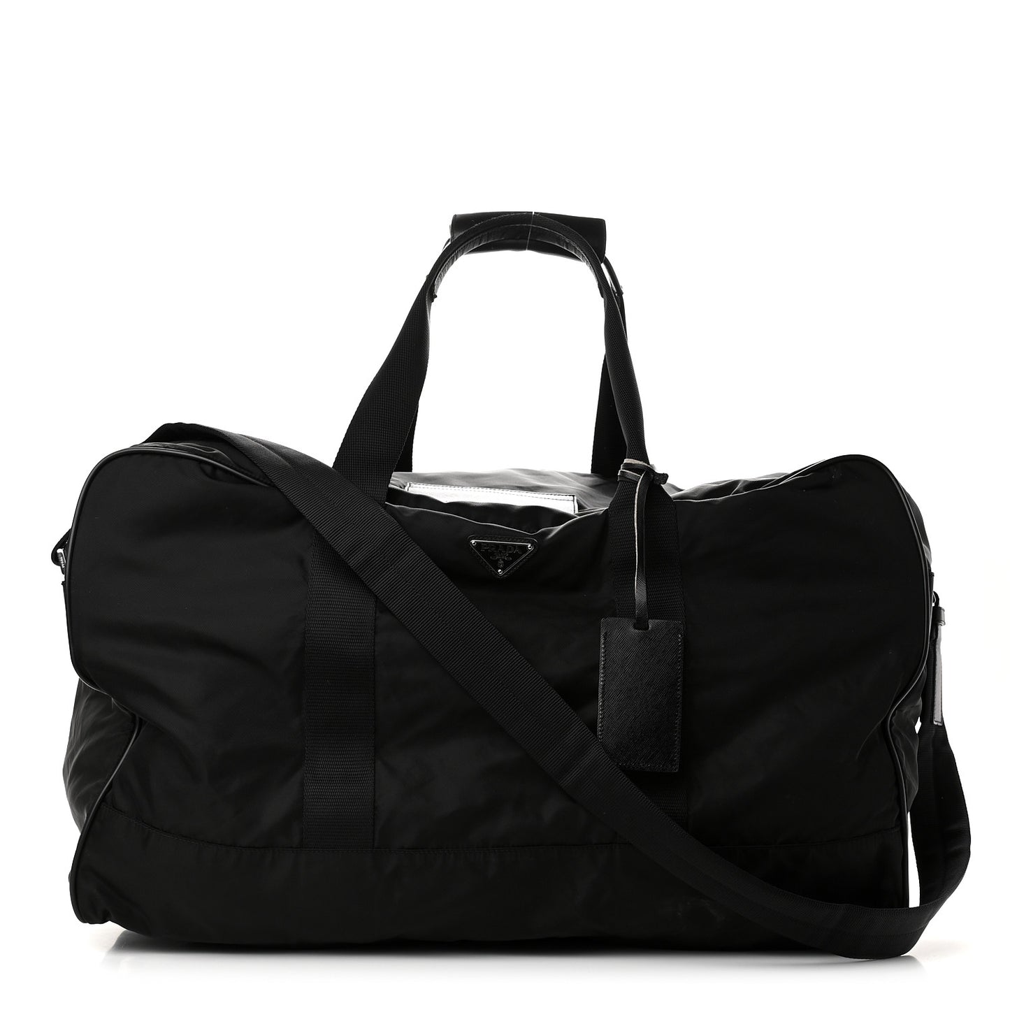 Tessuto Nylon Saffiano Viaggio Carry On Travel Bag Black