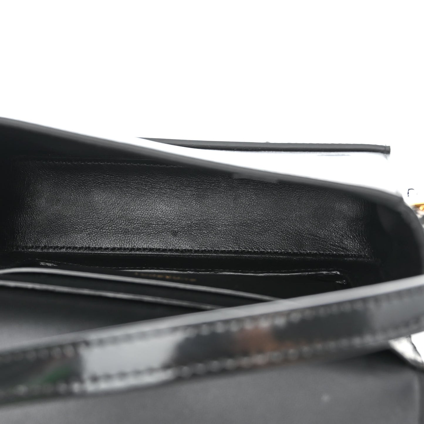 Calfskin Lizard Embossed Two Tone Small Grace Bag Black