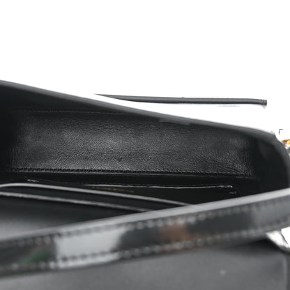Burberry Calfskin Lizard Embossed Two Tone Small Grace Bag Black 5 of 12