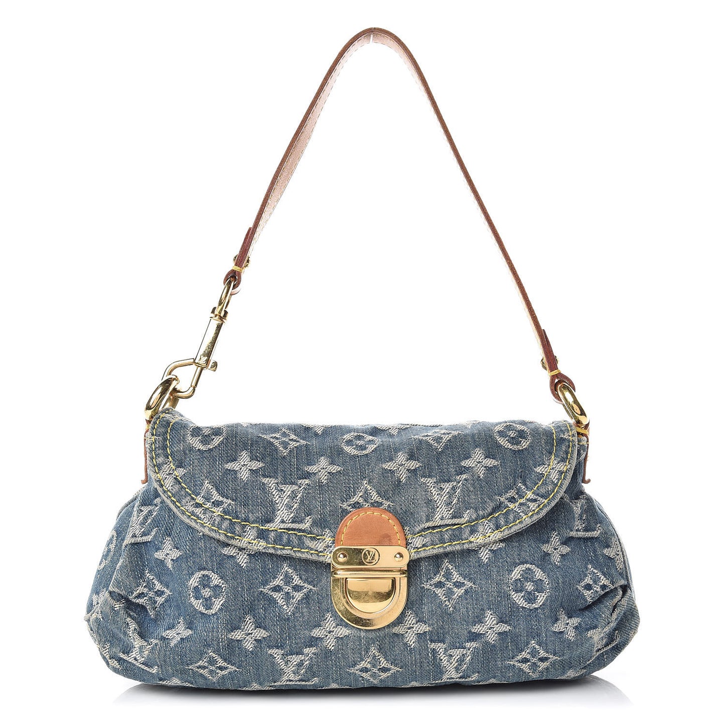 Monogram Denim Mini Pleaty Blue