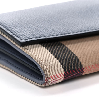 Burberry Calfskin House Check Porter Continental Wallet Slate Blue 8 of 13