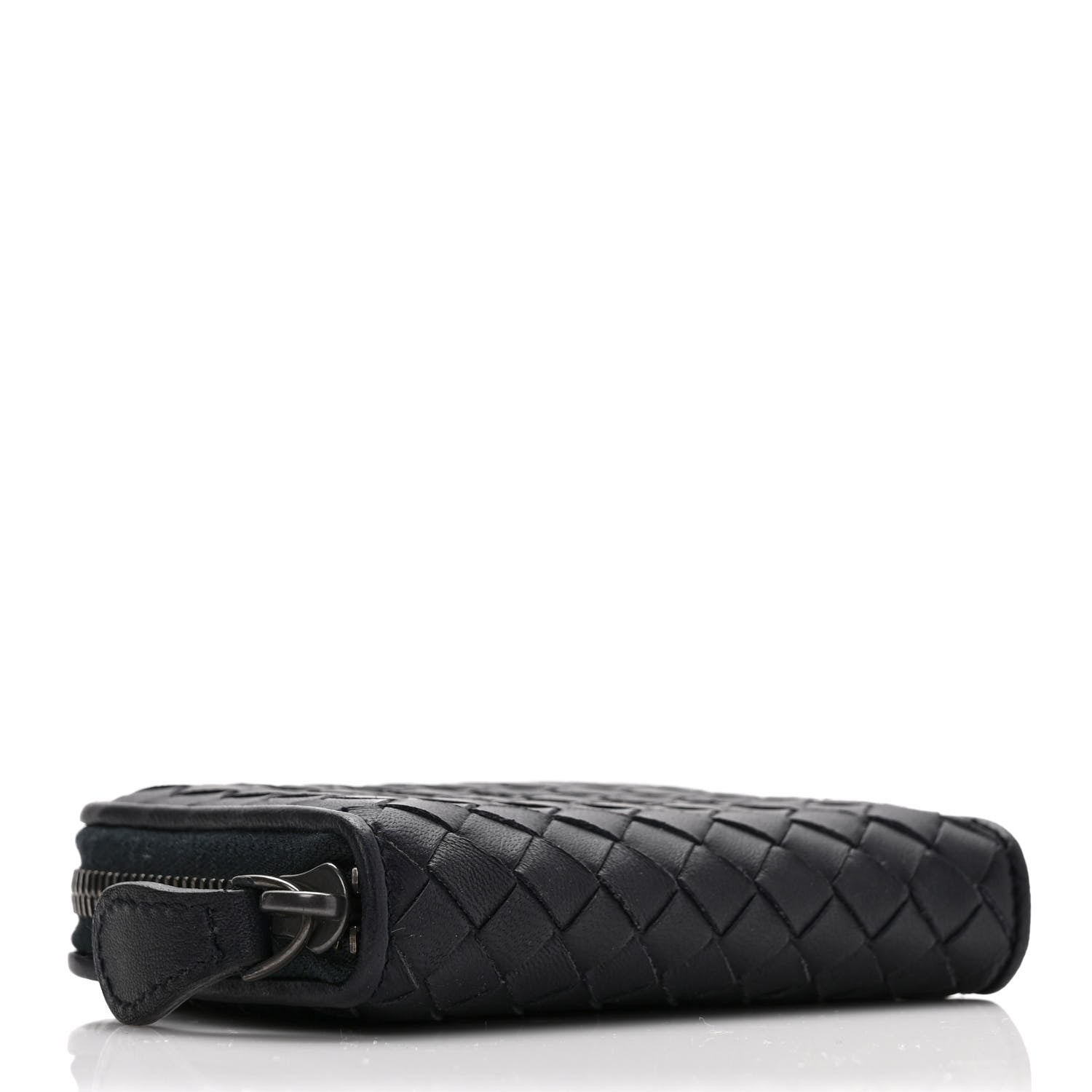 Bottega Veneta Nappa Intrecciato Zip Around Card Holder Navy 4 of 6