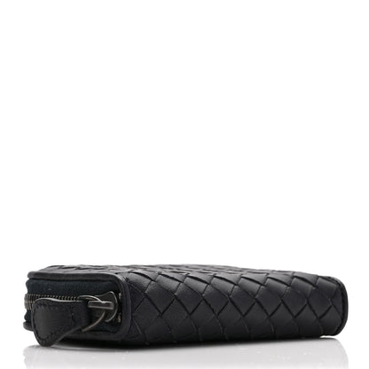 Bottega Veneta Nappa Intrecciato Zip Around Card Holder Navy 4 of 6