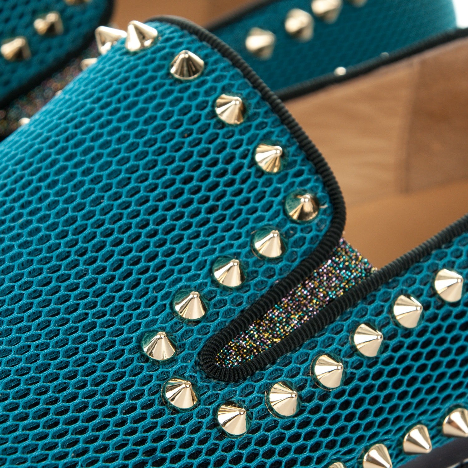 Christian Louboutin Technobee Pik Boat Flats 38 Ocean Light Gold 5 of 8