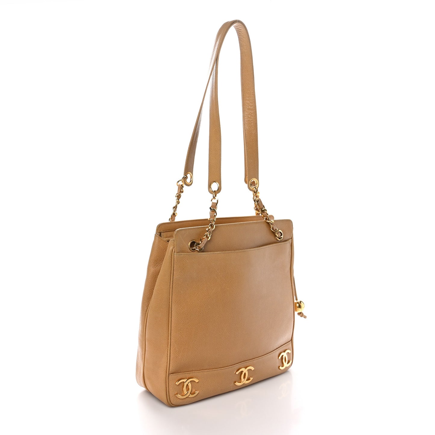 Caviar CC Shoulder Bag Beige