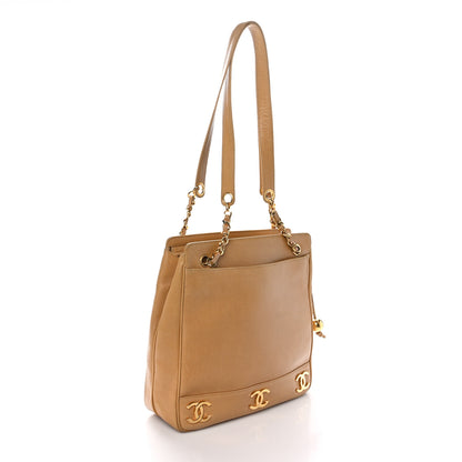 Chanel Caviar CC Shoulder Bag Beige 3 of 13