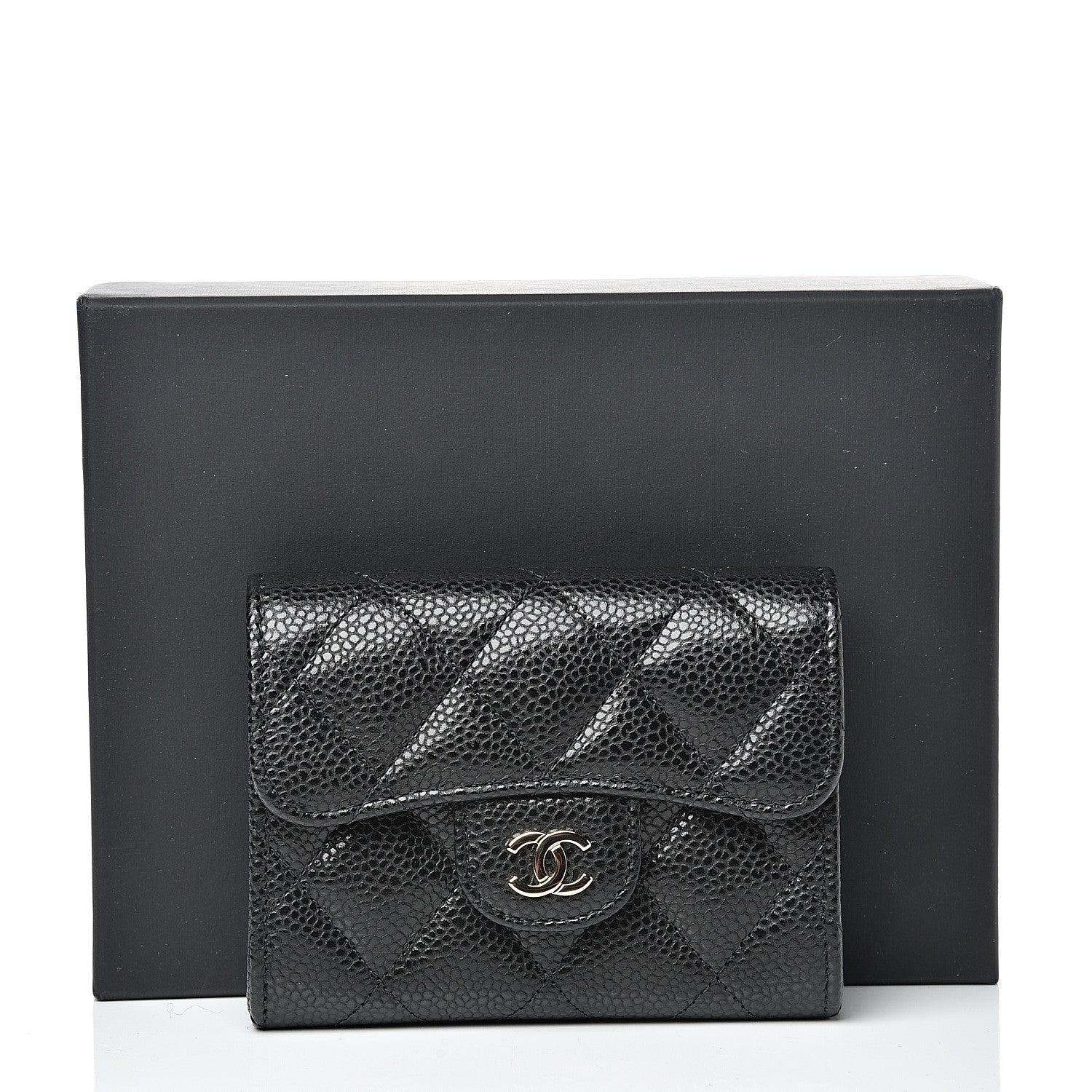 Chanel Caviar Quilted Flap Card Holder Wallet Black 8 of 8