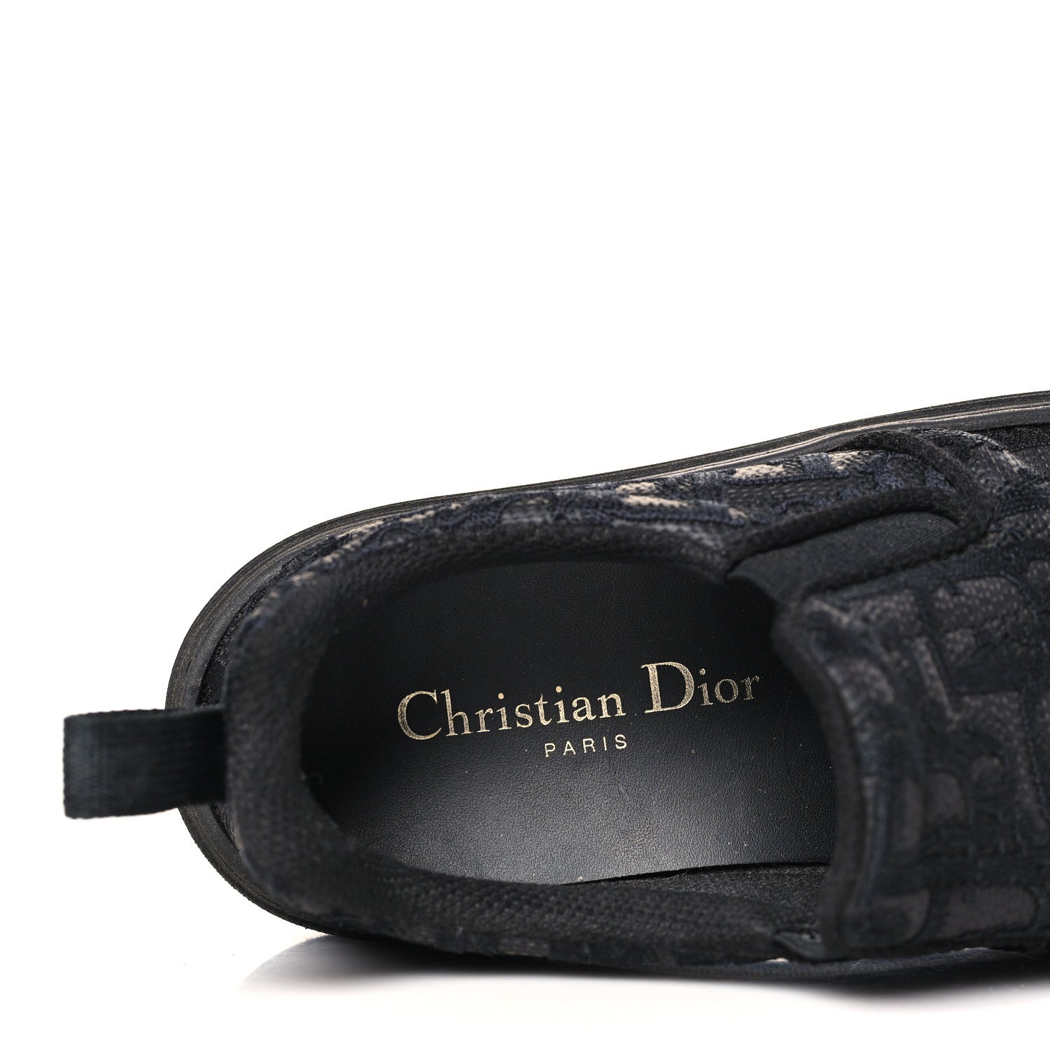 Christian Dior Shiny Technical Fabric Oblique Embroidered Womens Solar Slip On Sneakers 35.5 Black 6 of 7