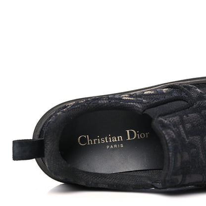 Christian Dior Shiny Technical Fabric Oblique Embroidered Womens Solar Slip On Sneakers 35.5 Black 6 of 7