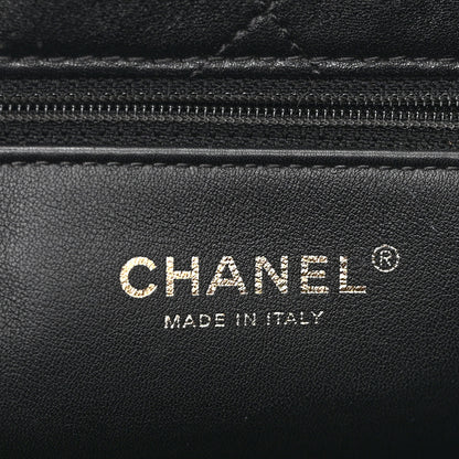 Chanel Shiny Lambskin Quilted Small Chain Is More Drawstring Bag Black 6 of 10