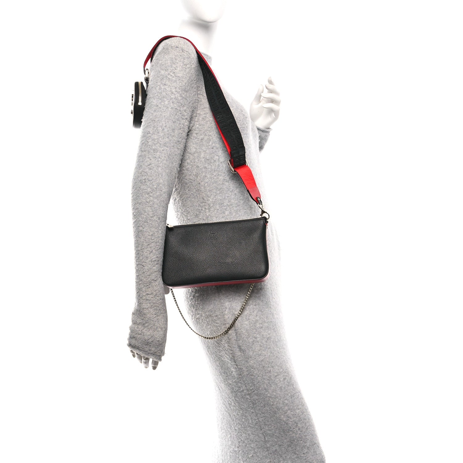 Christian Louboutin Toile Monogram Loubila Chain Hybrid Crossbody Black Black 2 of 9