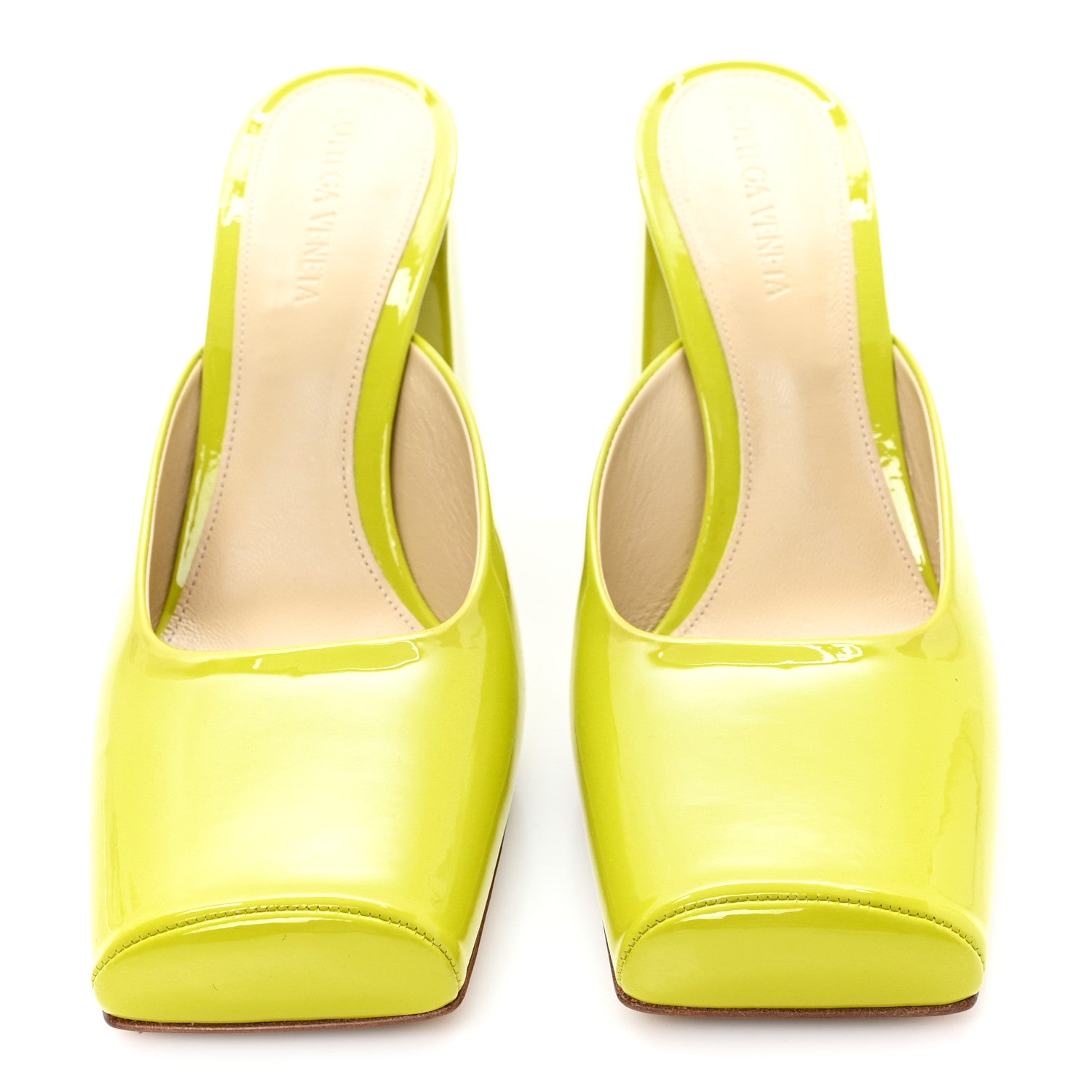 Bottega Veneta Supergloss Patent Tower 90mm Mule Pumps 38 Kiwi 3 of 10