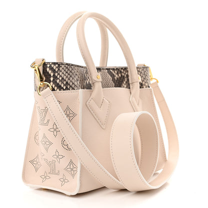 Louis Vuitton Calfskin Karung Snakeskin Mahina On My Side PM Quartz White 3 of 12