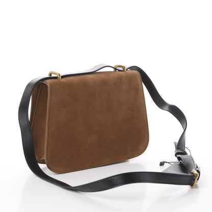 Saint Laurent Suede Monogram Small Spontini Saddle Bag Brown 2 of 8