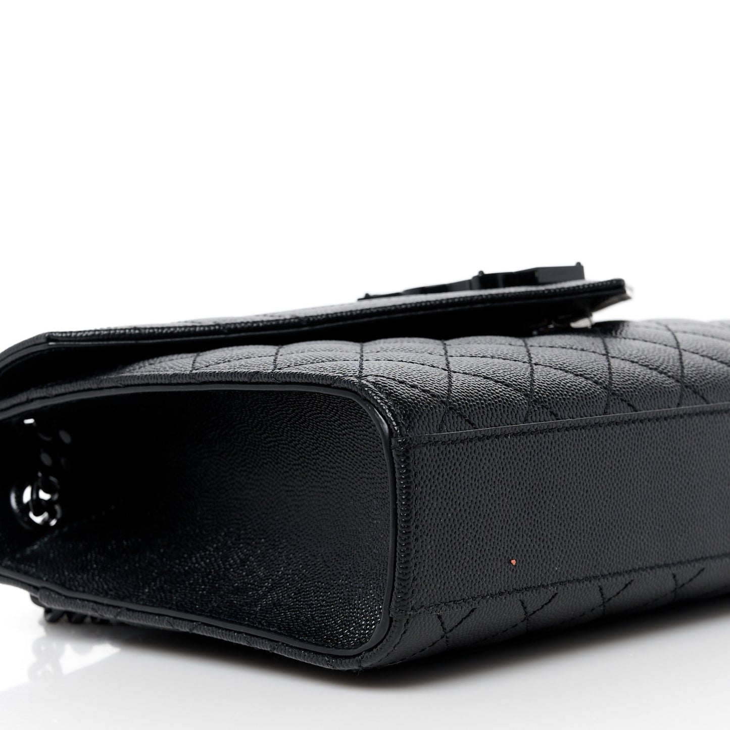 Grain De Poudre Textured Mixed Matelasse Triquilt Medium Monogram Monochrome Satchel Black