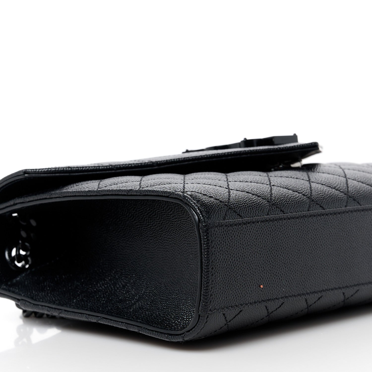 Saint Laurent Grain De Poudre Textured Mixed Matelasse Triquilt Medium Monogram Monochrome Satchel Black 10 of 11