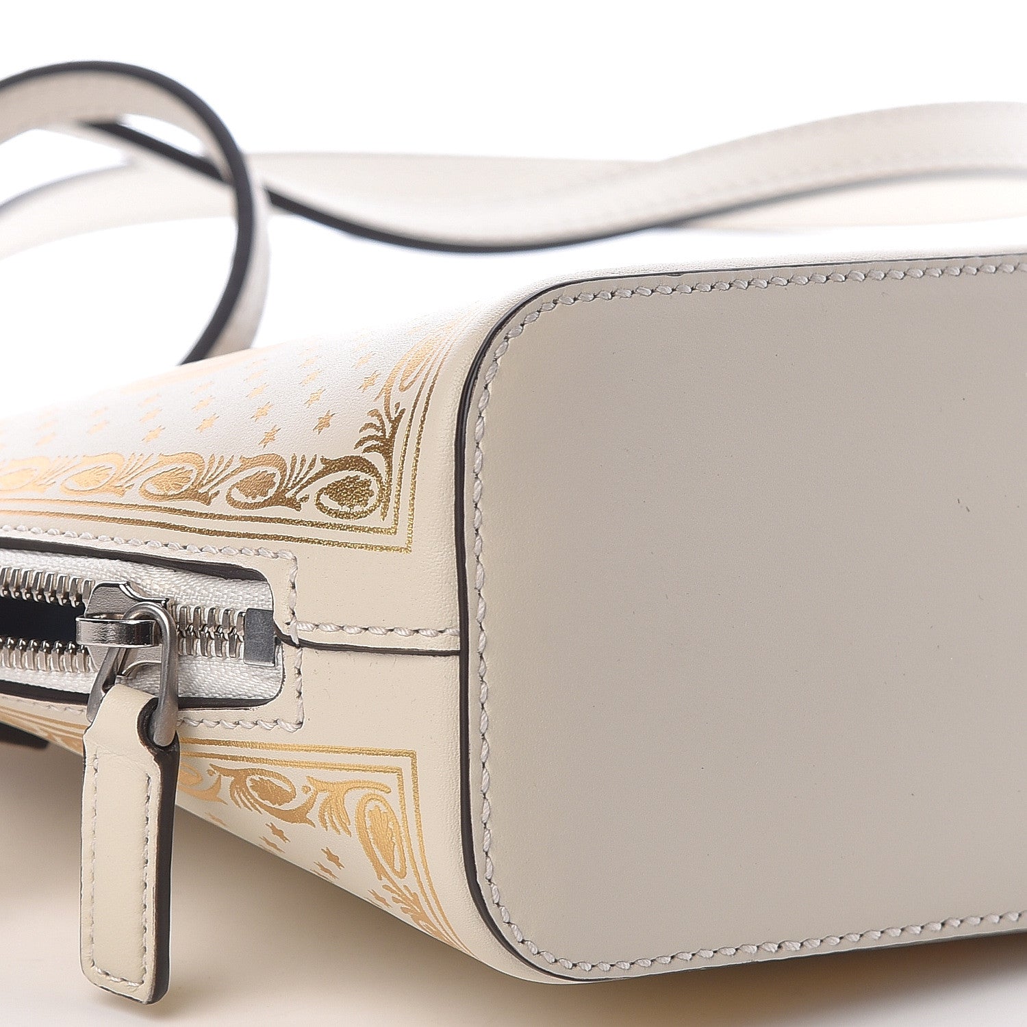Gucci X SEGA Calfskin GUCCY Stars Mini Dome Shoulder Bag Mystic White Gold 8 of 9