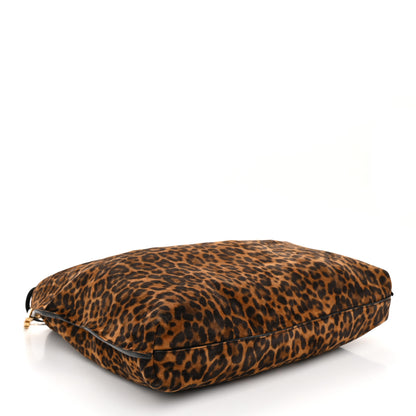 Saint Laurent Suede Leopard Print Medium Suzanne Hobo Manto Naturale 5 of 11
