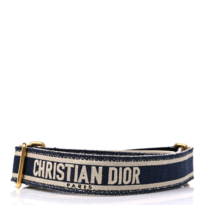 Christian Dior Canvas Embroidered Adjustable Shoulder Strap Black 2 of 6