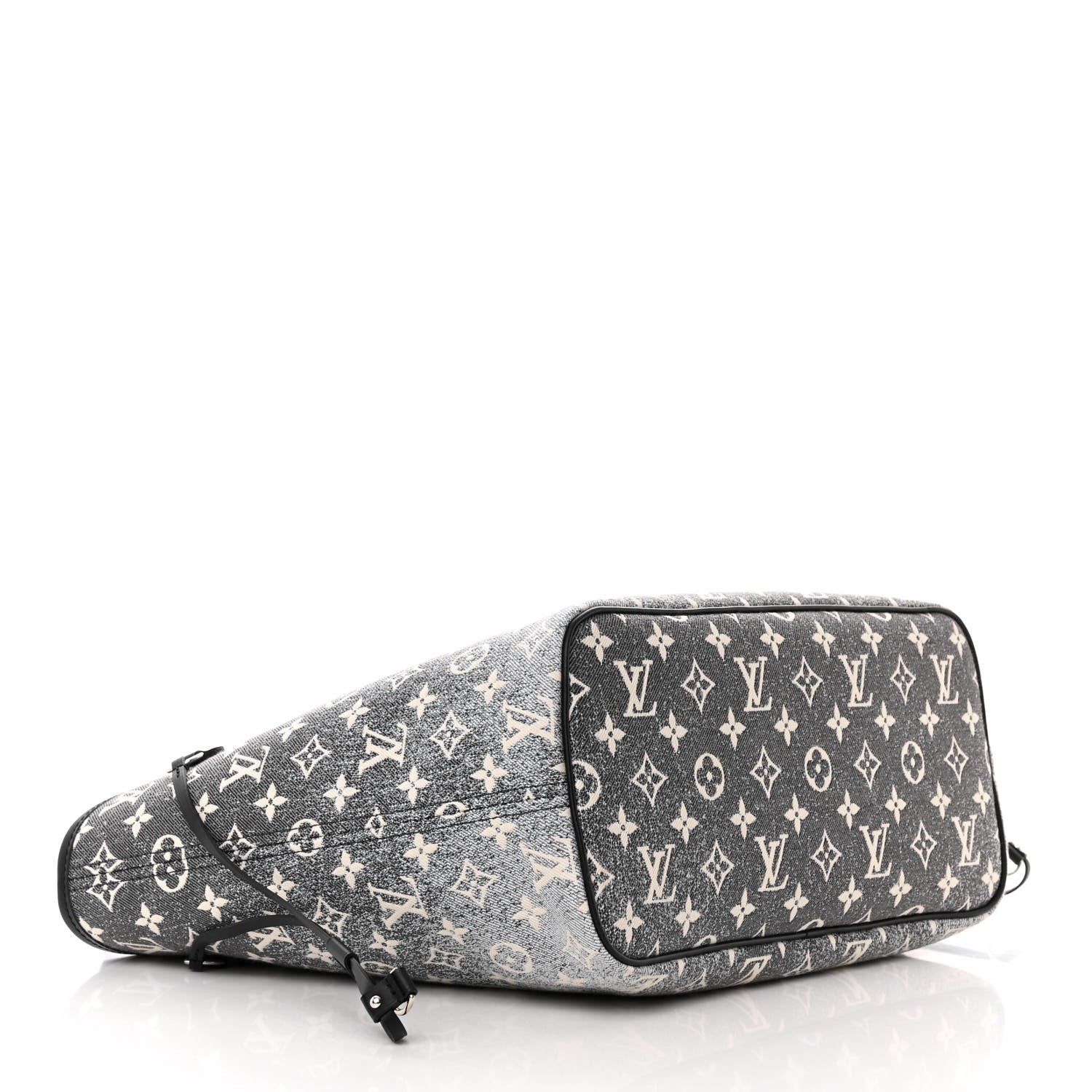 Louis Vuitton Denim Monogram Jacquard Neverfull MM Grey 5 of 10