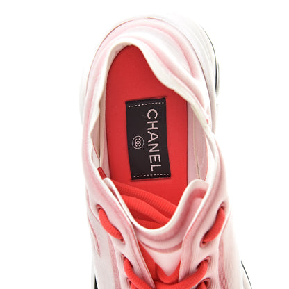 Chanel Mesh Lycra Womens CC Sneakers 41.5 White Red 6 of 7