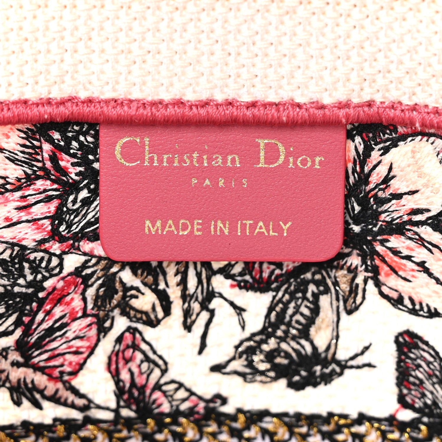 Christian Dior Canvas Embroidered Medium Butterfly Print Book Tote Multicolor 6 of 10