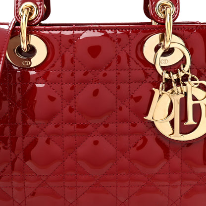Christian Dior Patent Cannage Small Lady Dior Cherry Red 9 of 11