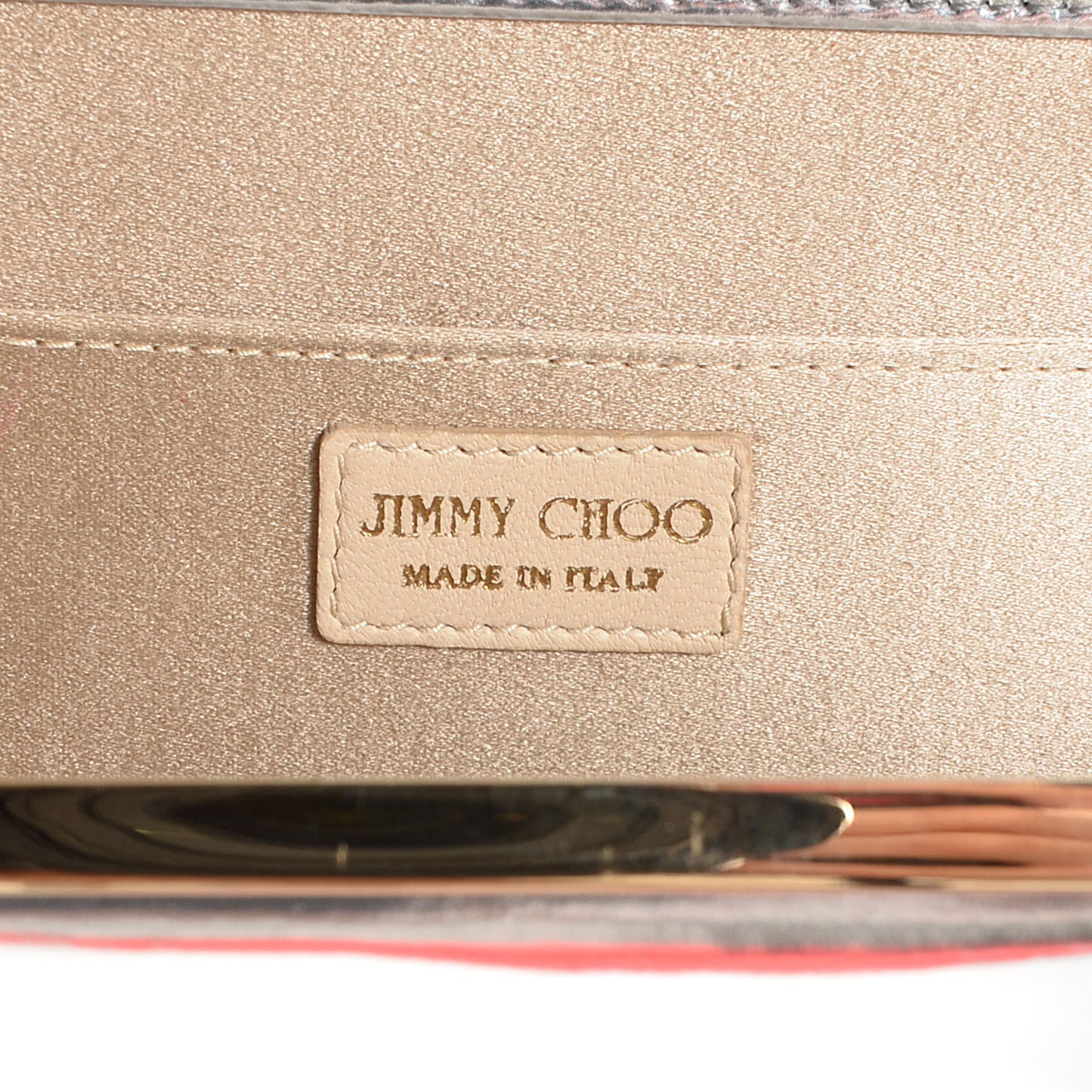 Mirrored Calfskin Cayla Clutch Silver