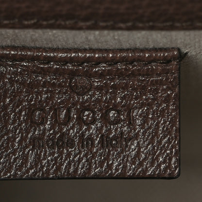 Gucci Monogram Jumbo GG Textured Dollar Calfskin Mini Horsebit 1955 Crossbody Bag Camel Ebony New Acero 6 of 14
